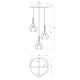Fabas Luce 3481-47-297 - Chandelier on a string LILA 3xE27/40W/230V gold/grey/clear