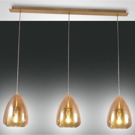 Fabas Luce 3673-48-125 - Chandelier on a string BRITTON 3xE27/40W/230V gold
