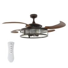 FANAWAY 212925 - LED Ceiling fan CLASSIC 3xE27/4W/230V brown + remote control
