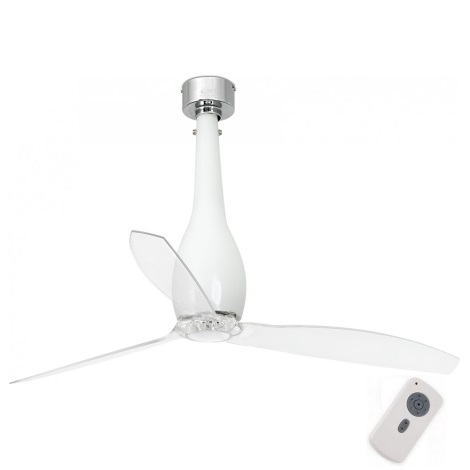 FARO 32001 - Ceiling fan ETERFAN white/clear + remote control