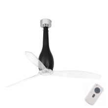 FARO 32003 - Ceiling fan ETERFAN black/clear + remote control