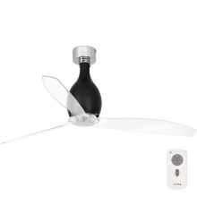 FARO 32026 - Ceiling fan MINI ETERFAN black/clear + remote control