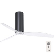 FARO 32035 - Ceiling fan TUBE FAN black/clear + remote control
