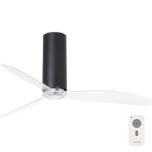 FARO 32036 - Ceiling fan TUBE FAN black/clear + remote control