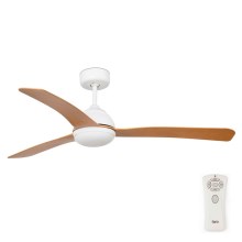 FARO 33341 - Ceiling fan GRID white/brown + remote control