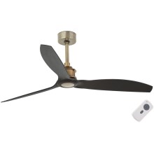 FARO 33417 - Ceiling fan JUST FAN black/gold d. 128 cm + remote control