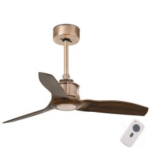 FARO 33423 - Ceiling fan JUST FAN brown/copper + remote control