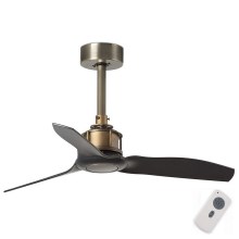 FARO 33429- Ceiling fan JUST FAN black/gold d. 81 cm + remote control