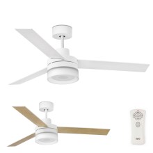FARO 33460 - LED Ceiling fan with a speaker ICE LED/15W/230V white/brown + remote control