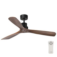 FARO 33516DC-Ceiling fan LANTAU black/brown d. 132 cm + remote control