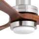 FARO 33518DC - LED Ceiling fan LANTAU LED/15W/230V chrome/wood + remote control