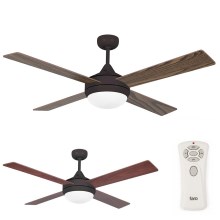 FARO 33702 - Ceiling fan ICARIA with a remote control 2xE27/20W/230V brown