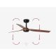 FARO 33817 - Ceiling fan PUNT brown/black + remote control