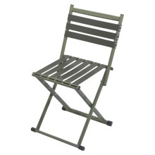 Foldable camping chair with backrest green