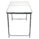 Foldable camping table + 4x chair white/chrome