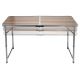 Foldable camping table brown/chrome