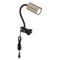 Globo - Flexible lamp with a clip 1xGU10/25W/230V black/brass