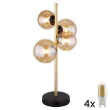 Globo - LED Table lamp 4xG9/3W/230V brass