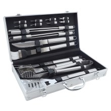 Grilling utensils stainless steel with a case 18 pcs