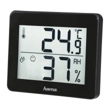 Hama - Indoor thermometer with a humidity meter 1xCR2025 black