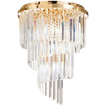 Ideal Lux - Crystal surface-mounted chandelier CARLTON 12xE14/40W/230V gold