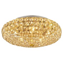Ideal Lux - LED Crystal ceiling light KING 5xG9/3W/230V d. 38 cm gold