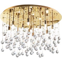 Ideal Lux - LED Crystal ceiling light MOONLIGHT 12xG9/3W/230V pr.60 cm gold