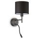 Ideal Lux - LED Wall lamp with a mount SET UP 1xE27/42W + LED/3W/230V CRI 90 USB black