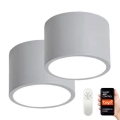 Immax NEO 07143-GR15BD - SET 2x LED Dimmable ceiling light RONDATE LED/12W/230V Tuya grey + remote control