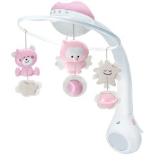 Infantino 004914-01INF - Crib mobile with melody 3in1 3xAAA pink