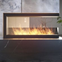 InFire - Corner BIO fireplace 120x50 cm 3kW bifacial