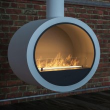 InFire - Hanging BIO fireplace d. 70 cm 3kW white