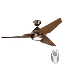 Kichler - LED Dimmable ceiling fan JADE LED/18W/230V brown + remote control