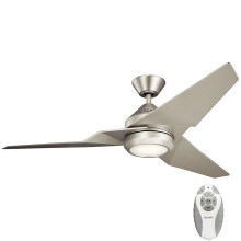 Kichler - LED Dimmable ceiling fan JADE LED/18W/230V silver + remote control