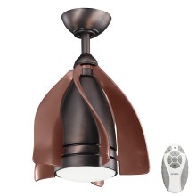 Kichler - LED Dimmable ceiling fan TERNA LED/10W/230V bronze/brown + remote control