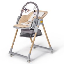 KINDERKRAFT - Children's dining chair 2in1 LASTREE beige/grey