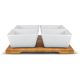 Lamart - Set 4x porcelain bowl 19x19 cm + wooden tray