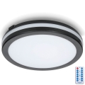 LED Bathroom ceiling light with sensor LED/18W/230V 3000/4000/6500K IP65 d. 30 cm black + remote control