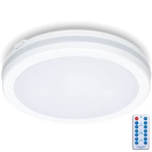 LED Bathroom ceiling light with sensor LED/18W/230V 3000/4000/6500K IP65 d. 30 cm white + remote control