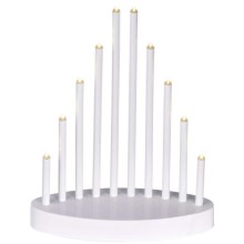 LED Christmas candlestick 10xLED/3xAA white