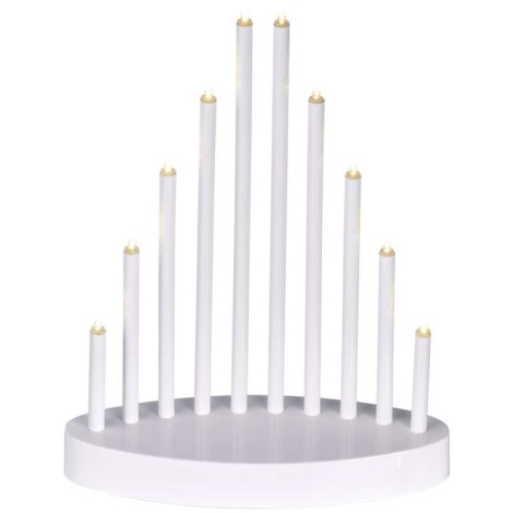 LED Christmas candlestick 10xLED/3xAA white