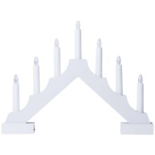 LED Christmas candlestick 7xLED/2xAA white