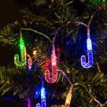 LED Christmas chain 20xLED 2,25m multicolor cane