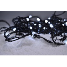LED Christmas chain 50xLED/8 functions/3xAA 8m IP44 cool white