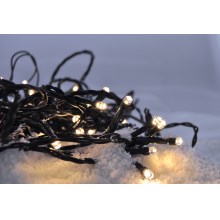 LED Christmas chain 50xLED/8 functions/3xAA 8m IP44 warm white