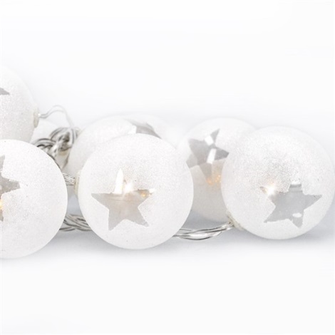LED Christmas chain balls 10xLED 1m warm white
