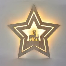 LED Christmas decoration LED/2xAA star wood