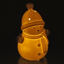 LED Christmas porcelain decoration LED/3xLR44 snowman