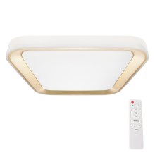 LED Dimmable ceiling light QUADRO LED/38W/230V 3000-6000K white/gold + remote control