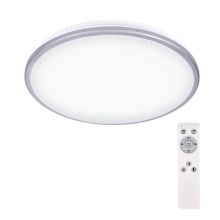 LED Dimmable ceiling light SILVER LED/24W/230V + remote control